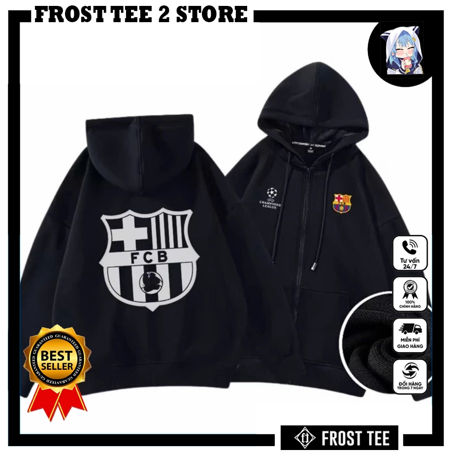 Áo khoác hoodie nỉ Barcelona - M.U - Lakers James 23 NBA