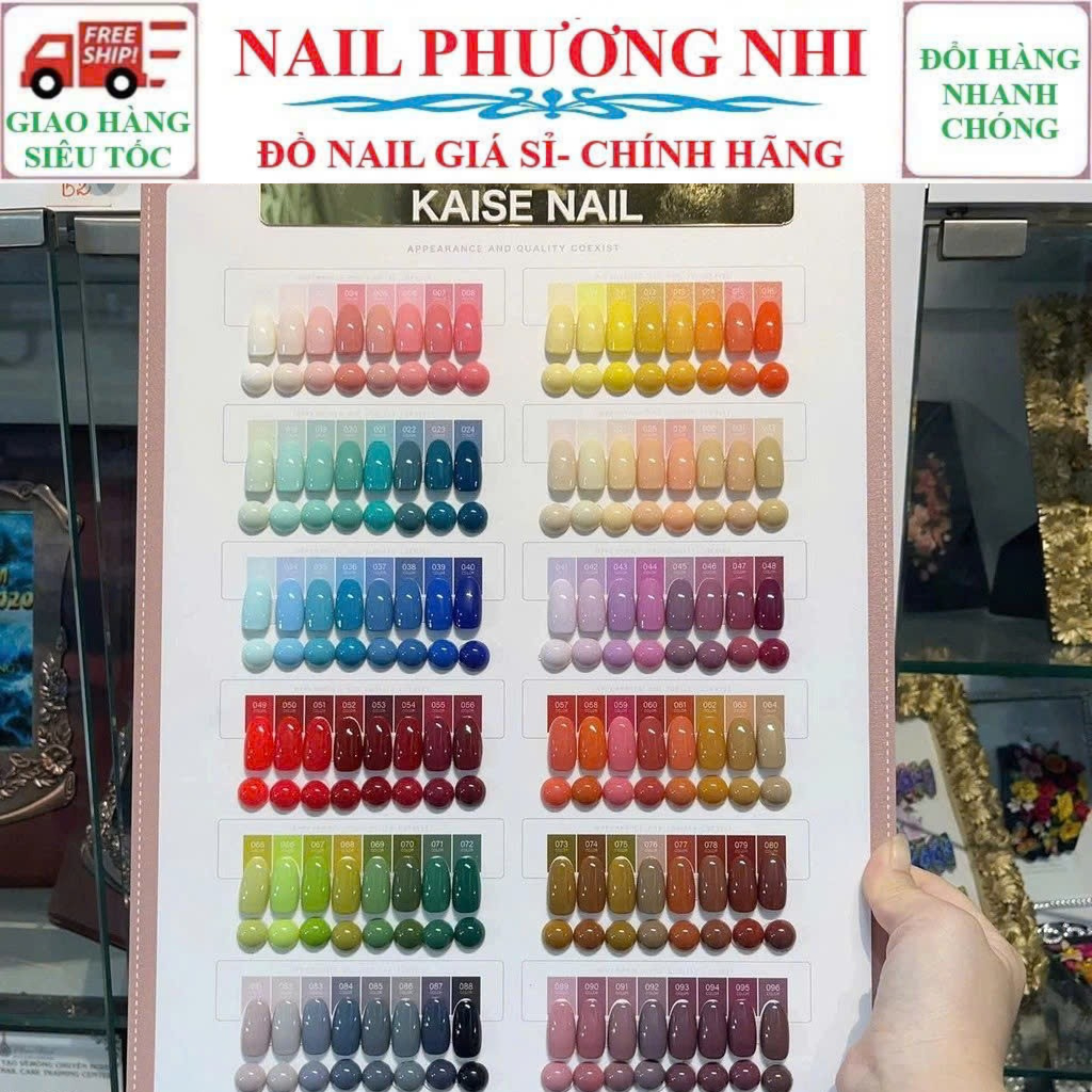 Set sơn gel Kaise 96 màu cao cấp, tặng bảng màu tặng base top.