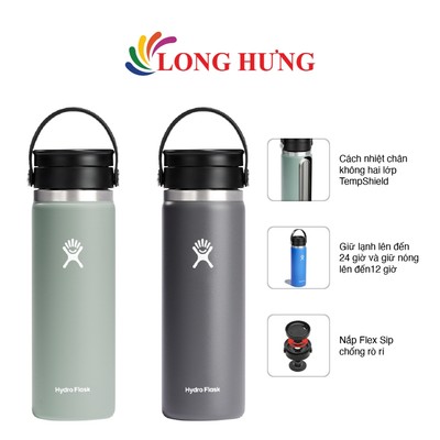 Bình nước giữ nhiệt nóng lạnh Hydro Flask Wide Flex Sip Lid 20 OZ/591ml - Hàng chính hãng