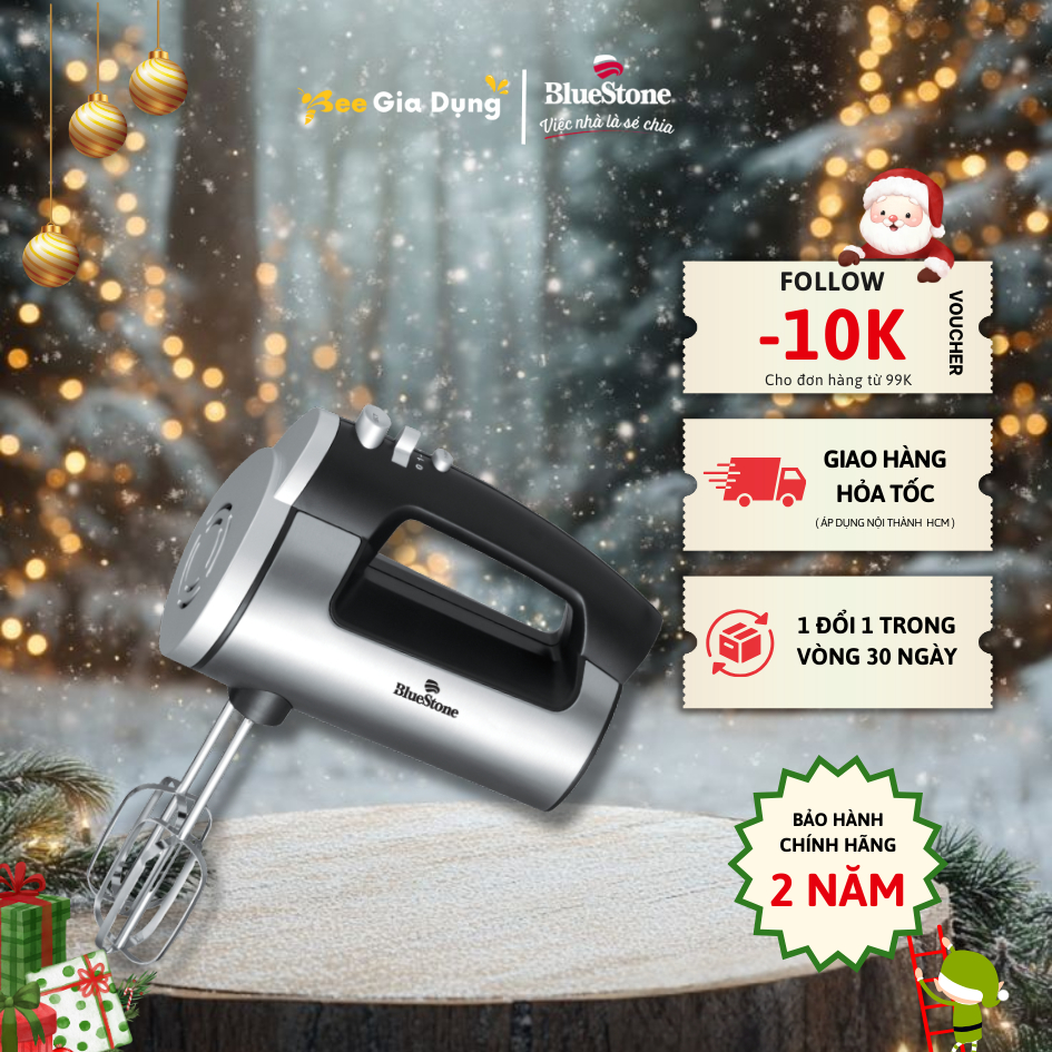 [1 ĐỔI 1 – GIAO HỎA TỐC] Máy Đánh Trứng Cầm Tay BlueStone HMB-6333S – Công Suất 300W – Chính Hãng