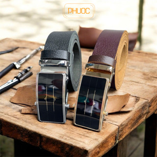  Thắt lưng Da Bò Thật đầu khoá tự động cao cấp bản 3.7cm - dây nịt nam thời trang V1 