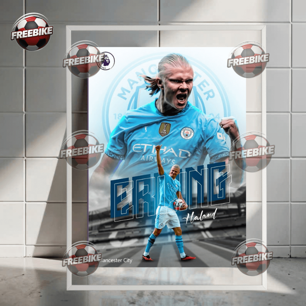 POSTER ERLING HALAND KHUNG BẰNG KÍNH PHA LÊ CAO CẤP