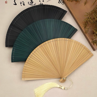  QUẠT CỔ TRANG CẦM TAY BẰNG TRE 18CM SIÊU XINH   Tặng kèm bao quạt + tua tua   