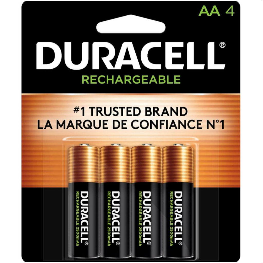 VỈ 4 PIN SẠC AA Duracell - Rechargeable AA Batteries - long lasting, all-purpose Double A battery, S