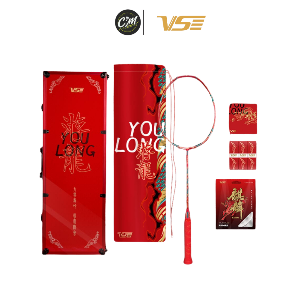 [HÀNG CHÍNH HÃNG] Full Box Set Vợt Cầu Lông VS YOU LONG Tết Đỏ - Chưa Đan Lưới