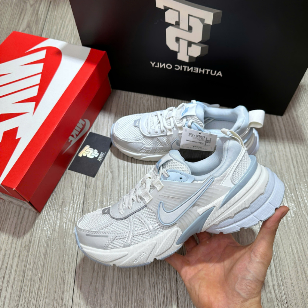 [CHÍNH HÃNG] Giày thể thao nữ Xanh Trắng V2K PLATINUM TINT WHITE FD0736 009 NEW FULL BOX TAG
