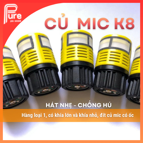 Củ micro k8, coil micro k8 LOẠI 1 hát nhẹ chống hú tốt, có khía và có ốc bên dưới