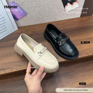   Full hộp xịn  Giày moca nữ da mềm A08 tag mm bản hộp QC cao cấp - Giày lười nữ sang xịn 