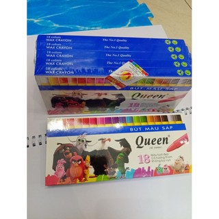Combo 2 hộp Sáp Queen 18 màu, kèm phòng tránh tô màu.