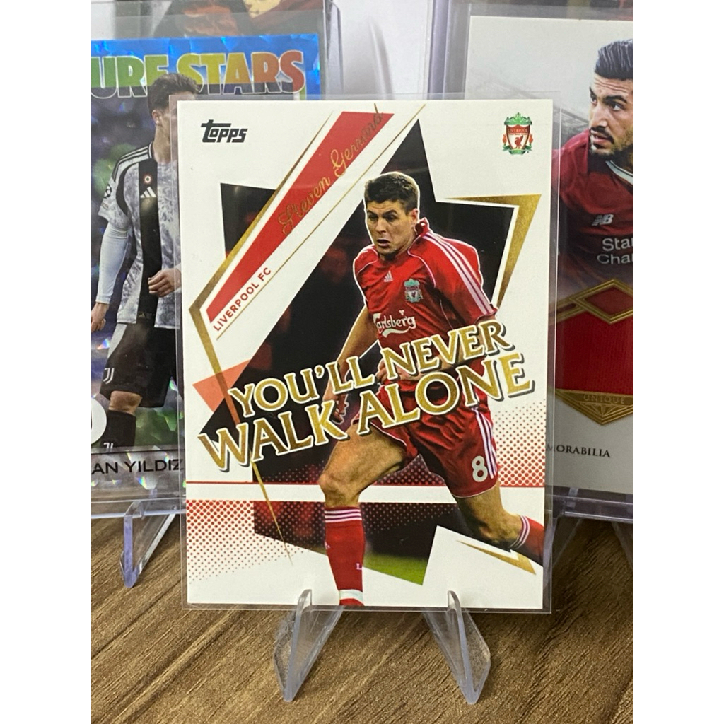 Thẻ Cầu Thủ Huyền Thoại Steven Gerrard Topps Team Set Liverpool 2022 YOU’LL NEVER WALK ALONE #24