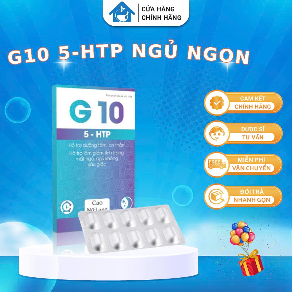 G5 -G10 GABA - Hỗ trợ làm giảm tình trạng mất ngủ, ngủ không sâu giấc, dưỡng tâm, an thần (Hộp 10 vi