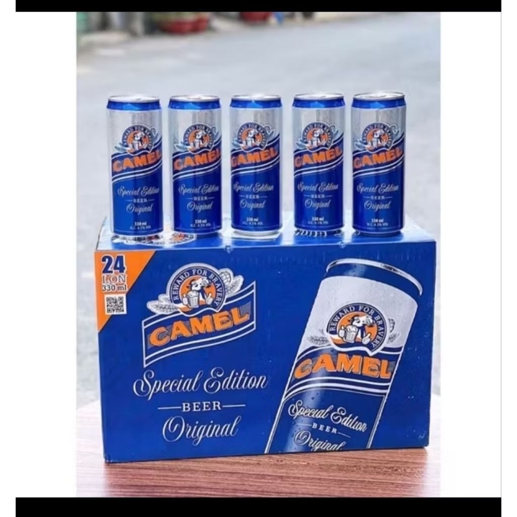 THÙNG 24 LON BIA CAMEL MÀU XANH date t2/2026