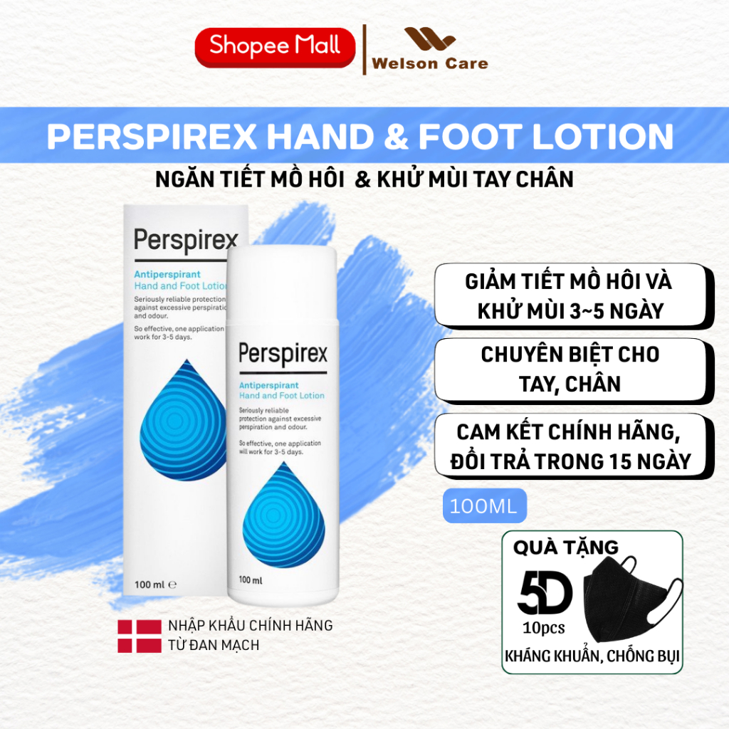 Dung Dịch Ngăn Mồ Hôi Và Khử Mùi Tay Chân Perspirex Lotion Antiperspirant Hand and Foot 100ml