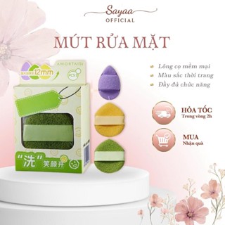  Bọt rửa mặt mút dạng hình giọt nước bọt biển hỗ trợ rửa mặt chuyên sâu làm sạch da dịu nhẹ phụ kiện trang điểm Sayaa 