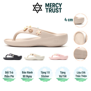 [Tặng 10 Sticker ngẫu Nhiên + Vớ] Dép kẹp xỏ ngón MERCY TRUST MKEP4CM Liệu EVA êm mềm nhẹ – đế 4cm không trơn trượt