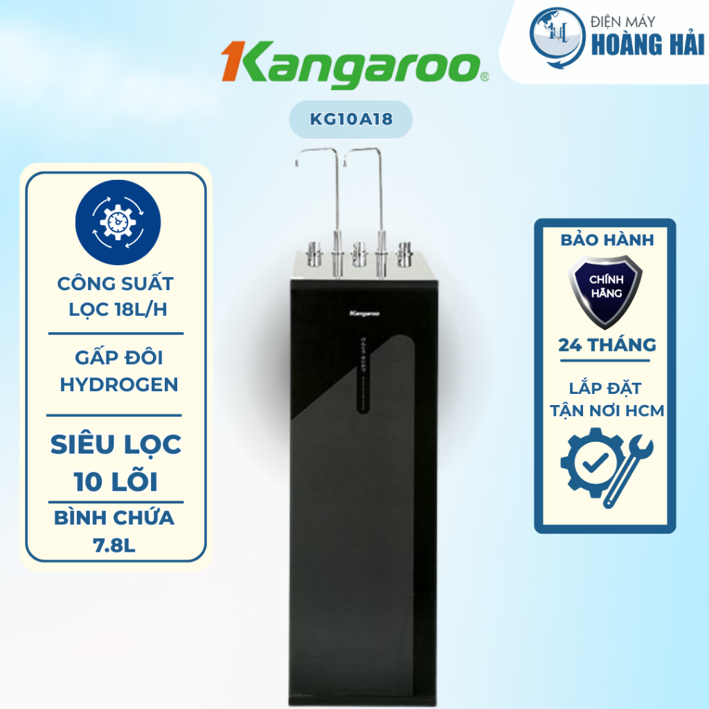 KG10A18 Máy lọc nước RO nóng lạnh Kangaroo KG10A18 10 lõi
