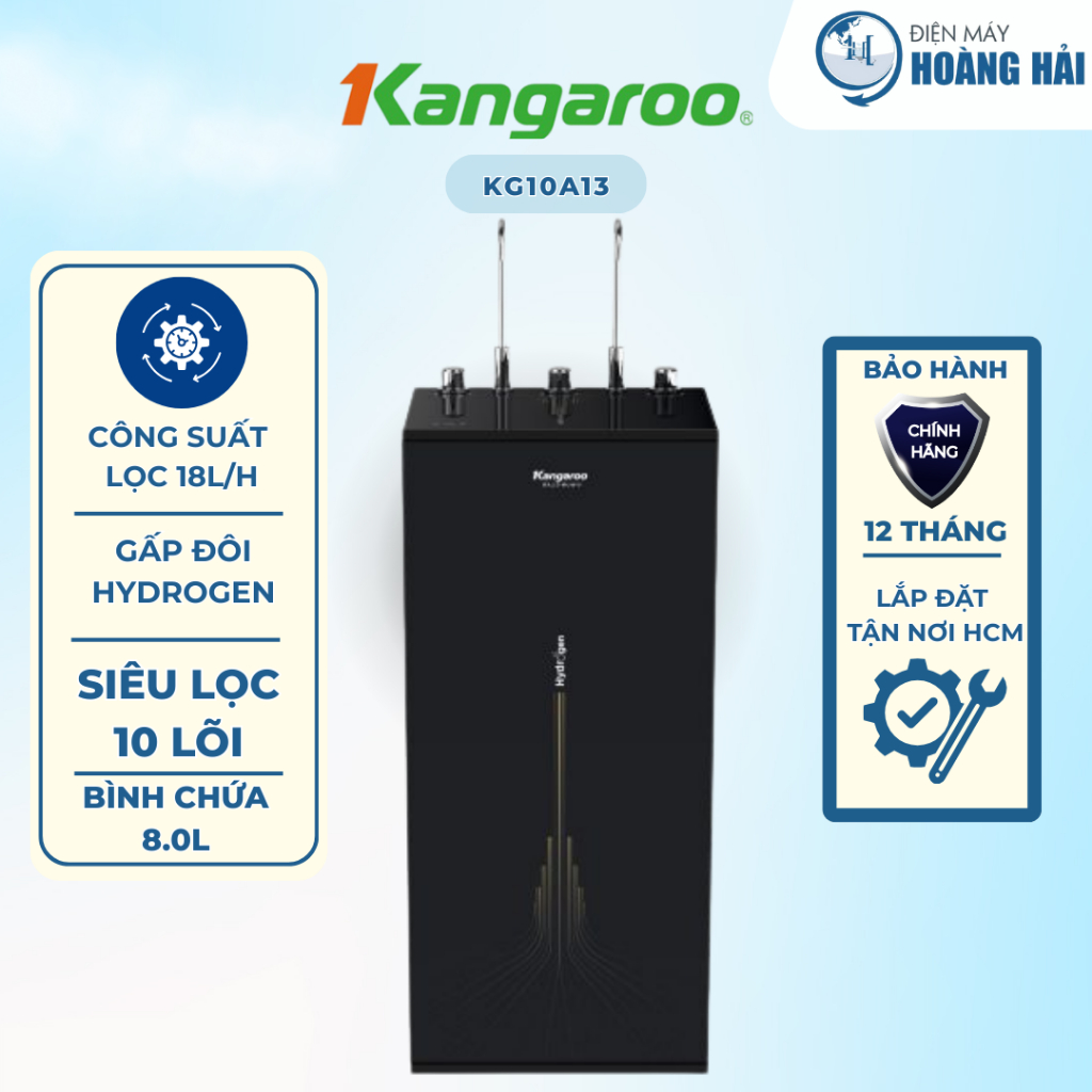 KG10A13 Máy lọc nước nóng lạnh RO Hydrogen Kangaroo KG10A13 10 lõi, làm lạnh Block