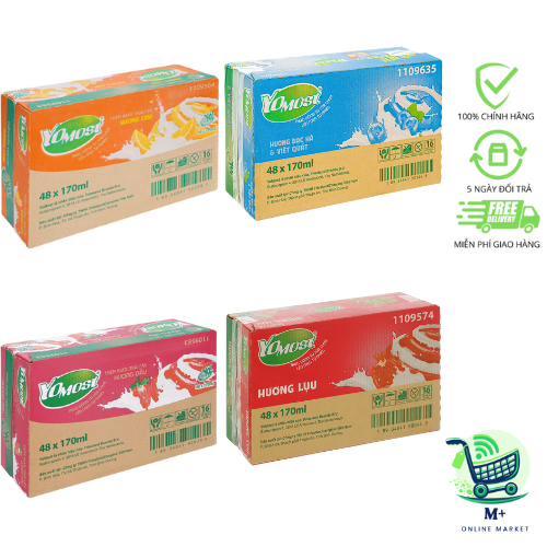 Thùng 48 Hộp Sữa Chua Yomost Vị Cam/Việt Quất/Dâu/Lựu 170ml (DATE MỚI)