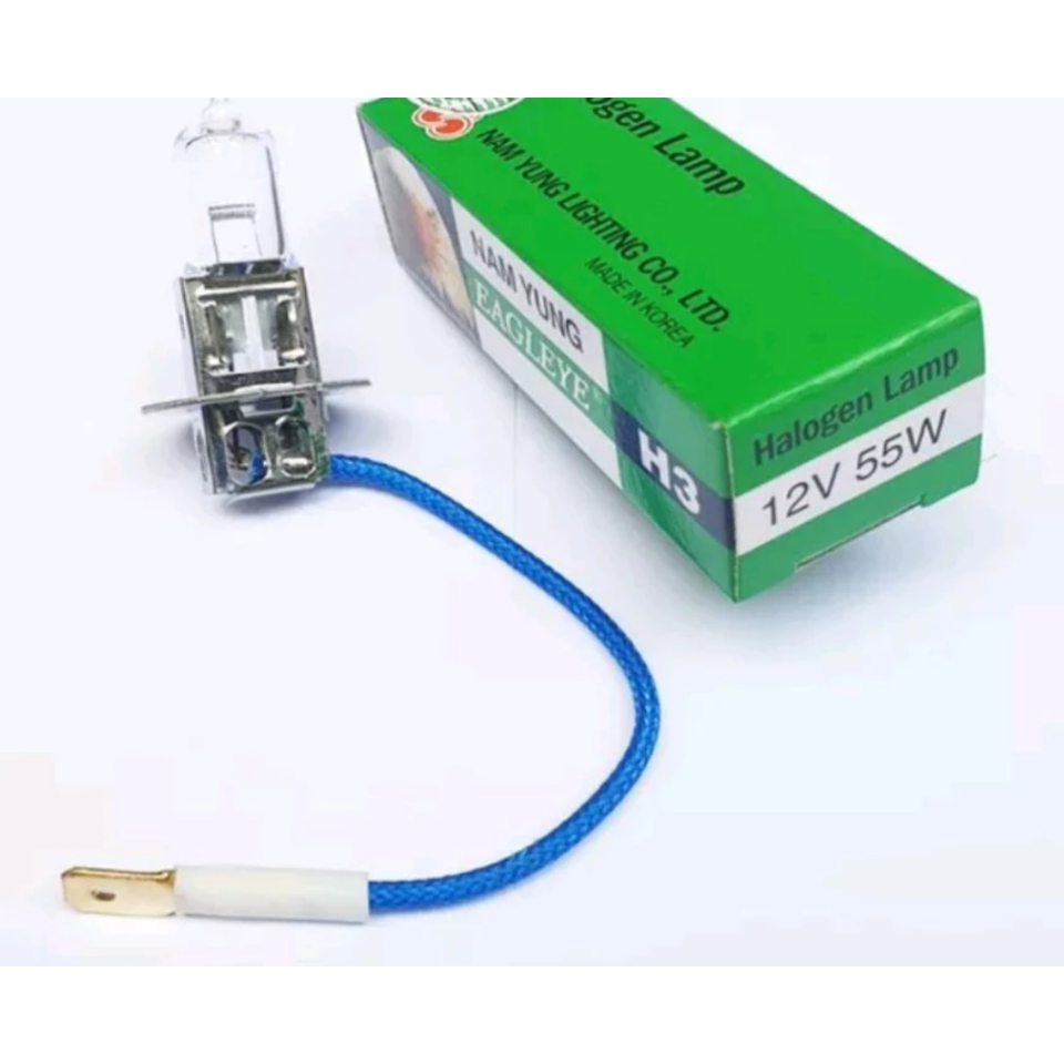 Bóng đèn ô tô H3 đầu xanh. Bóng H3 HCL 12v/24v