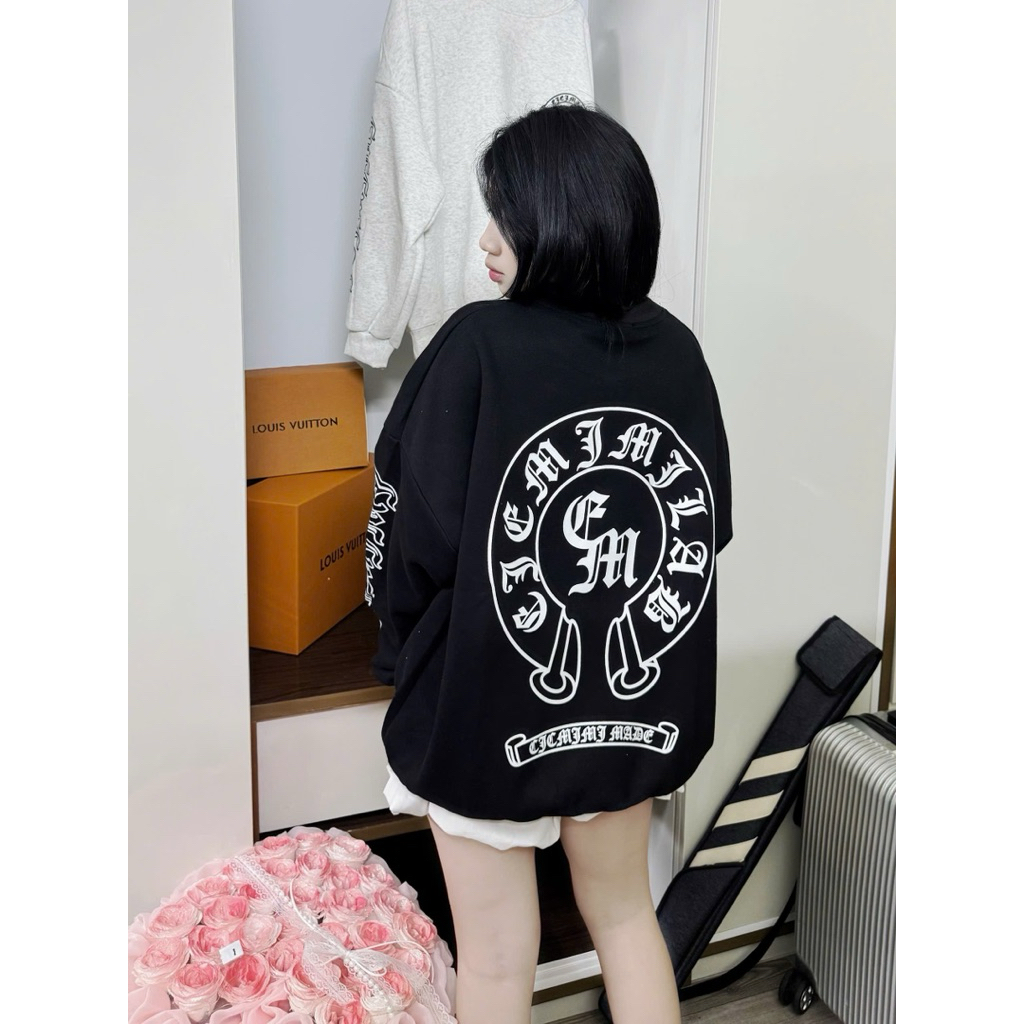 Áo Nỉ Swt Chrome New Form Rộng Nam Nữ Mặc Đôi Thoải Mái