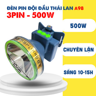 Đèn Pin Đội Đầu Thái Lan 3 PIN Chuyên Lặn, Sáng Liên Tục 10-15h, 500W, TĐ A98 Đi Lặn, Đi Rừng, Soi Cá