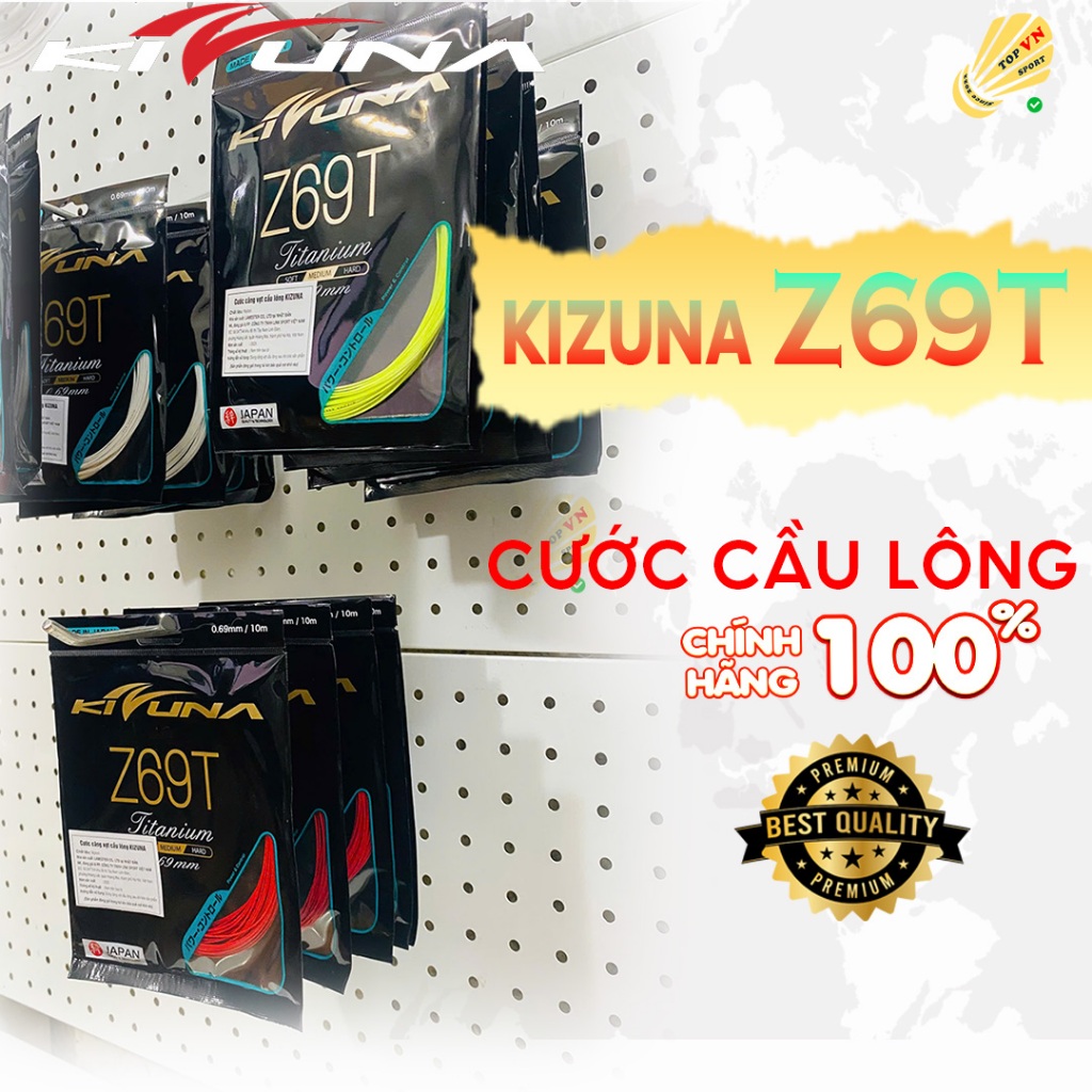 Dây Cước Căng Vợt Kizuna Z69T Đủ Màu. Made in JAPAN. Hàng Chính Hãng.