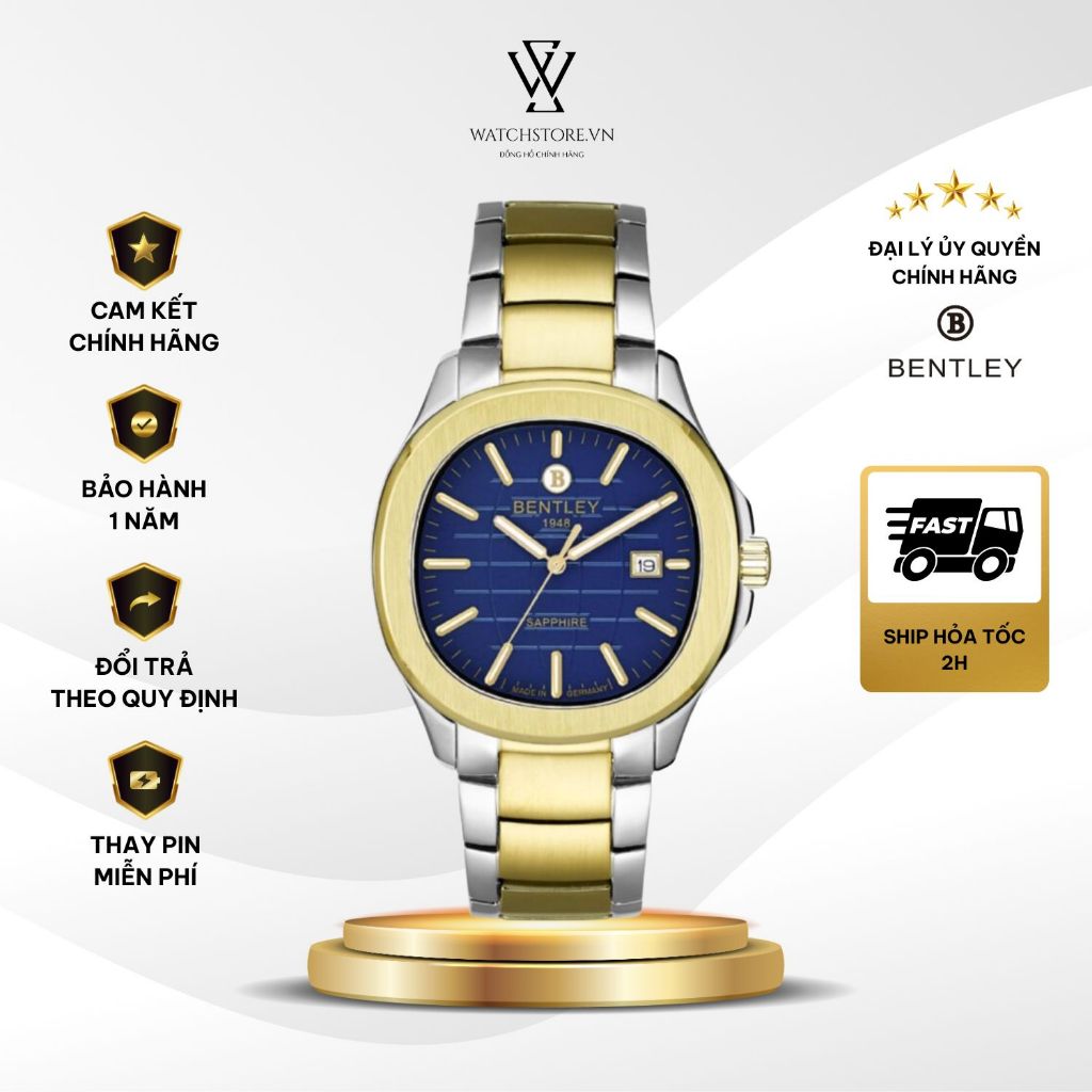 Đồng Hồ Bentley Nam BL1869-10MTNI Máy Pin Kính Saphire 40mm Chống Nước Chính Hãng - WATCHSTORE