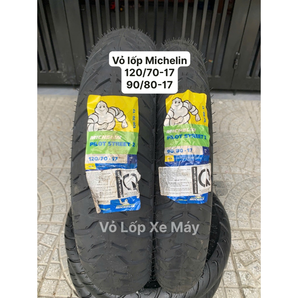 Vỏ lốp MICHELIN Pilot Street 2 gắn cho Winner, Exciter 150 2019 trở lên, 155VVA. Vỏ không ruột