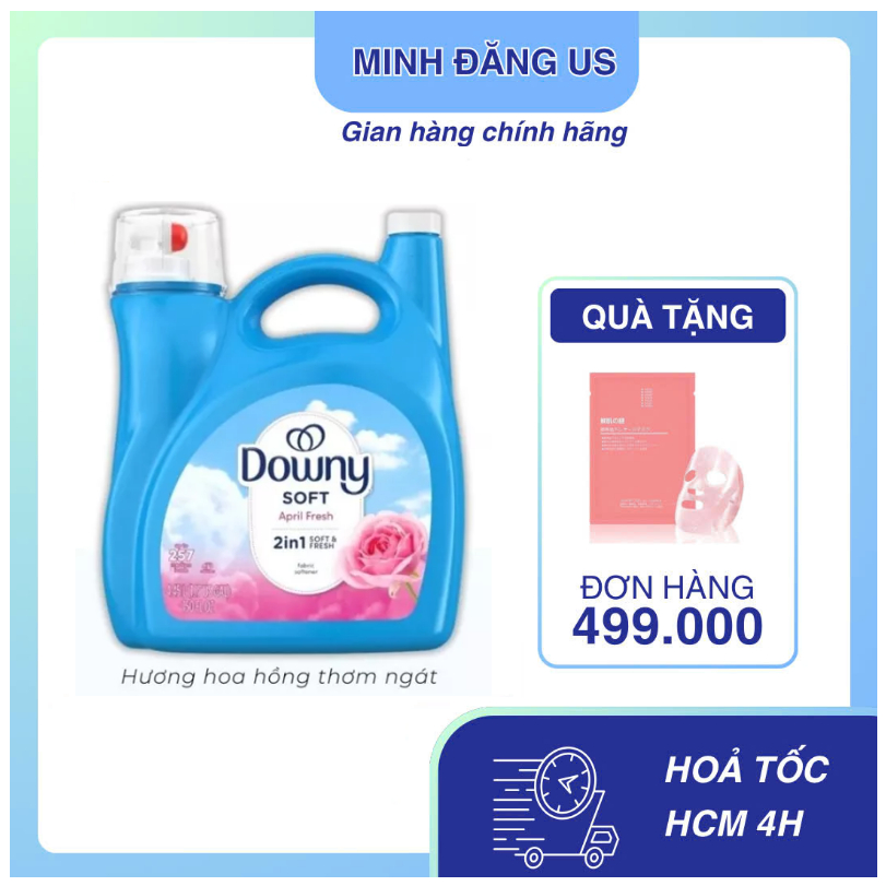 Nước xả làm mềm vải của Mỹ Downy Ultra April Fresh 4.45 lít