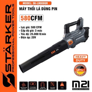  Máy Thổi Bụi Công Nghiệp Chính Hãng STARKER 580CFM Công Suất 3500W Siêu Mạnh Chân Pin Phổ Thông 