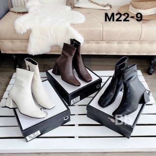 (Cổ chân to tăng size) Boot Nữ Cổ Ngắn Ôm Chân Chất Da Cao Cấp MiJiLi Gót Vuông 5 Phân (Fullbox hộp hãng)