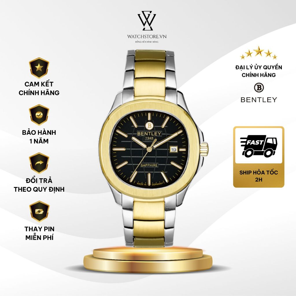 Đồng Hồ Bentley Nam BL1869-10MTBI Máy Pin Kính Saphire 40mm Chống Nước Chính Hãng - WATCHSTORE