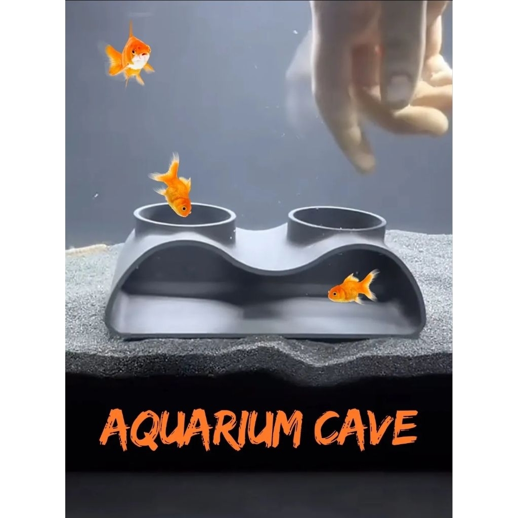 [DIY] Hang Trú Ẩn "Hầm Ngầm" Sát Kính Cho Cá Pleco / Tôm / Hamster - Aquarium Cave In 3D (Quan Sát B
