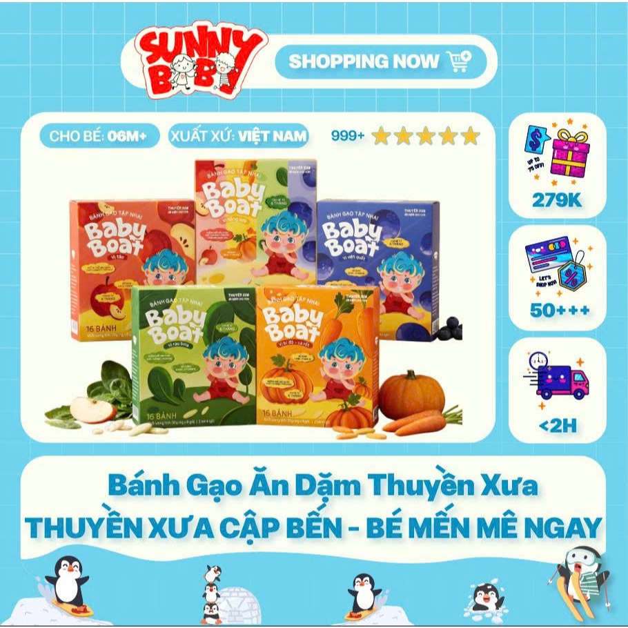 [VIỆT NAM] Bánh Gạo Tập Nhai Baby Boat Thuyền Xưa: Bánh gạo quốc dân - Mẹ cần là có, Bé khó cũng ưng