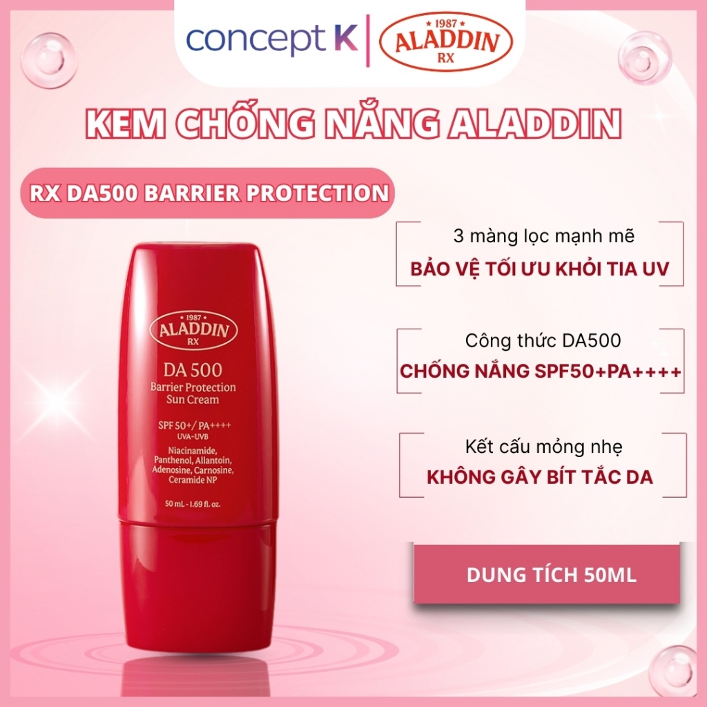Kem Chống Nắng ALADDIN RX DA500 Barrier Protection 50ML – Bảo Vệ Toàn Diện, Chống UV, Tăng Cường Hàn