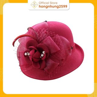 Mũ dạ nữ nơ lưới