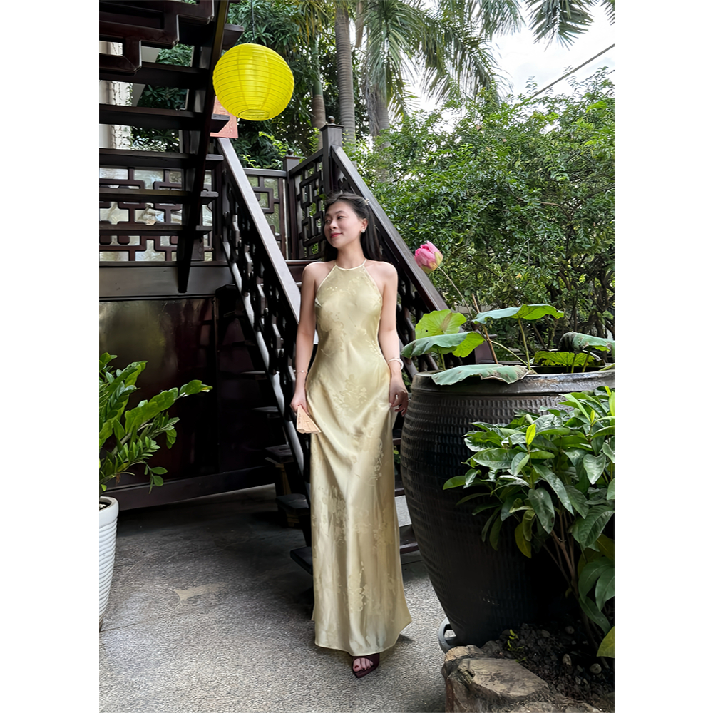 LYC FASHION - THIÊN ĐIỆP đầm lụa yếm gấm