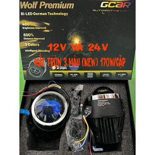  Bi gầm ô tô WOLF PREMIUM  NEW  c s 170w cặp 85w bi 3 màu chống hấp nước có 2inch  Bảo hành 2 năm  