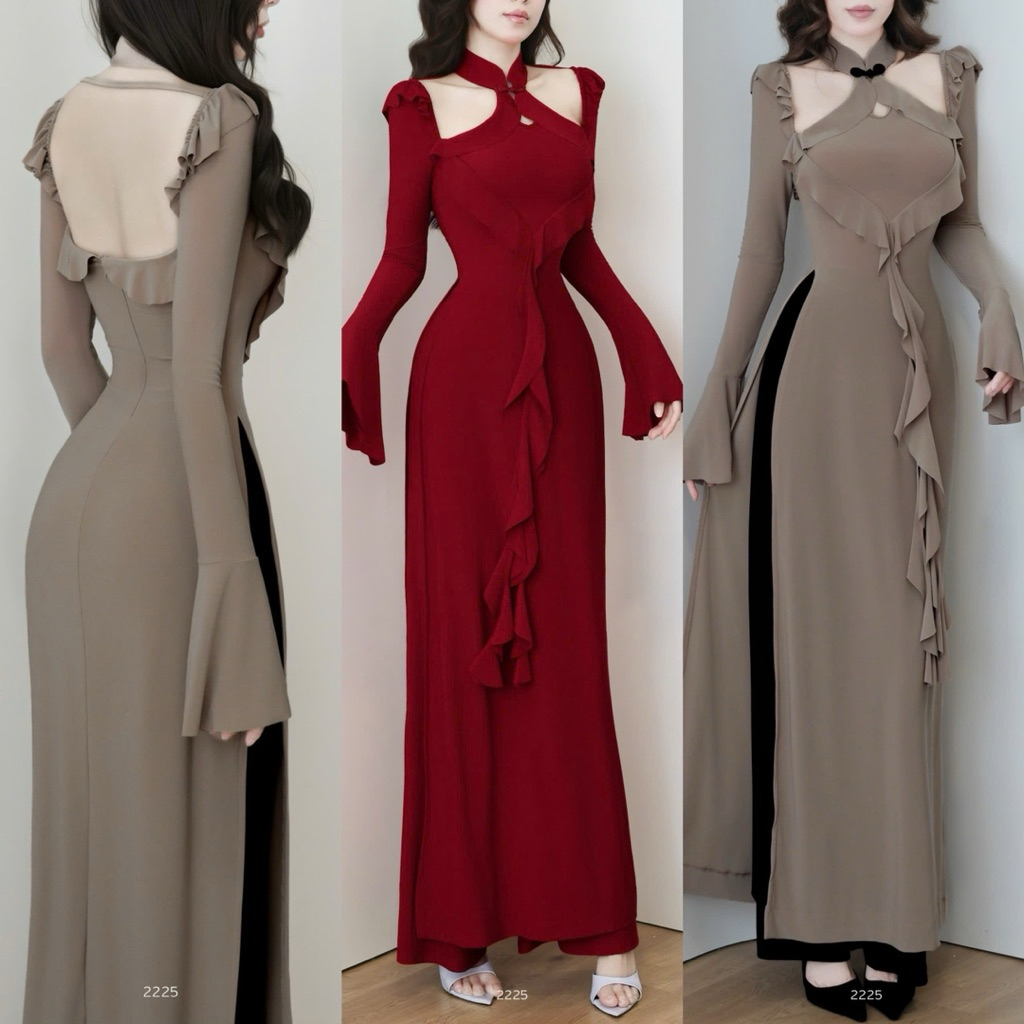 𝐍𝐄𝐖 𝐀𝐑𝐑𝐈𝐕𝐀𝐋 ✨ CAM KẾT CHUẨN HÌNH (𝐎𝐑𝐀𝐍𝐆𝐄 𝐒𝐓𝐔𝐃𝐈𝐎𝐒 ) - Áo Dài Cách Tân Cổ Yếm Kèm Quần