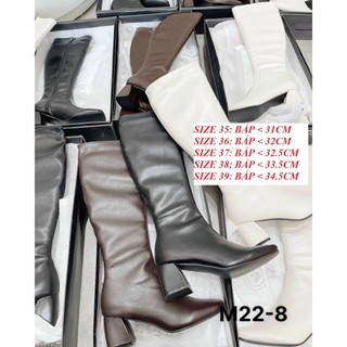 (Cổ chân to tăng size) Boot Nữ Cổ Ngắn Ôm Chân Chất Da Cao Cấp MiJiLi Gót Vuông 5 Phân (Fullbox hộp hãng)