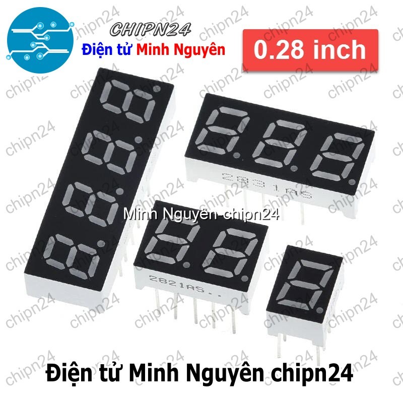 (C81-C86) Led 7 Đoạn 0.28 inch Sáng Đỏ (1/2/3/4 Số Âm/Dương chung, Led 7 thanh)- [Chọn Loại]