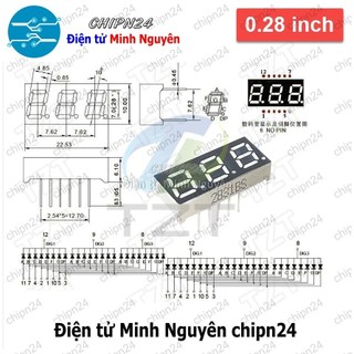 (C81-C86) Led 7 Đoạn 0.28 inch Sáng Đỏ (1/2/3/4 Số Âm/Dương chung, Led 7 thanh)- [Chọn Loại]