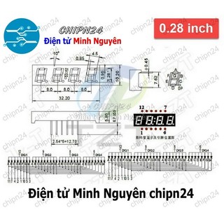 (C81-C86) Led 7 Đoạn 0.28 inch Sáng Đỏ (1/2/3/4 Số Âm/Dương chung, Led 7 thanh)- [Chọn Loại]