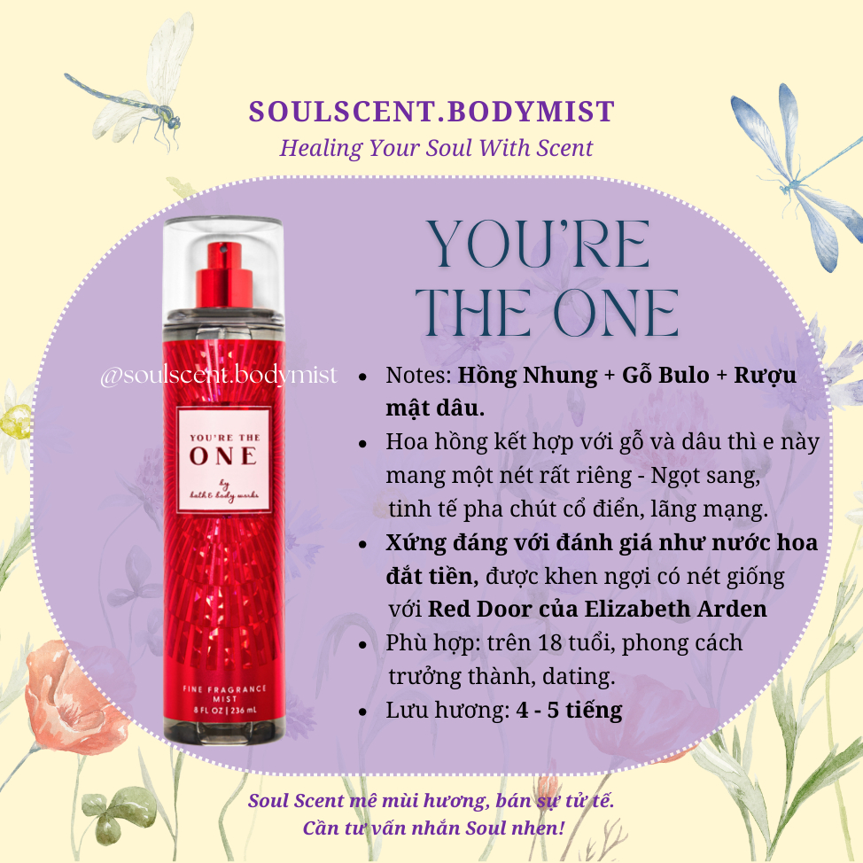 YOU ARE THE ONE Body mist xịt thơm toàn thân Bath & Body Works (AUTH Mỹ) | Soul Scent