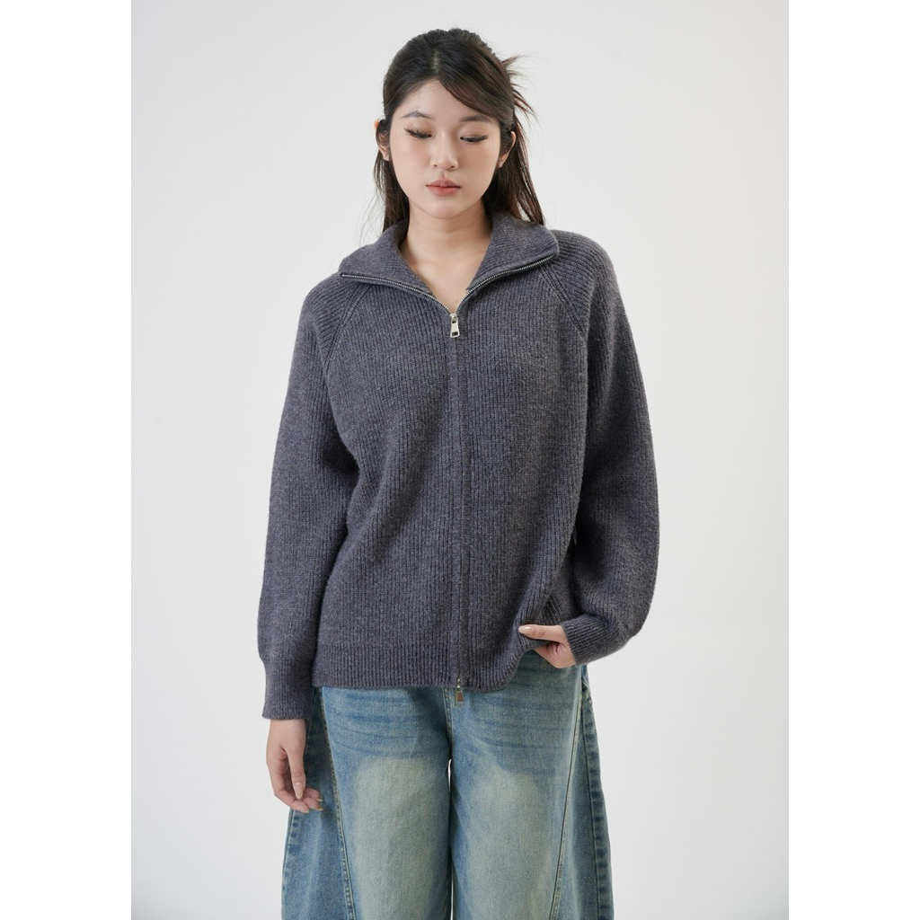 Jacket len cổ bẻ khóa hai chiều Cuddle Cardigan