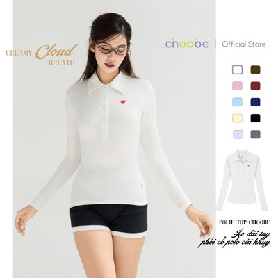 [ MỞ BÁN ] Áo phông nữ Polie Top Choobe cổ polo dài tay pickleball thun ôm body fit dáng cotton co giãn 4 chiều A152