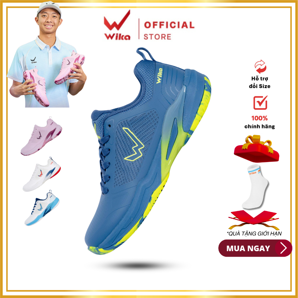 Giày Pickleball , Cầu Lông Wika Varus, Thanh Định Hình Chống Xoắn, Đế TPU, Đế Cao Su Bám Sân