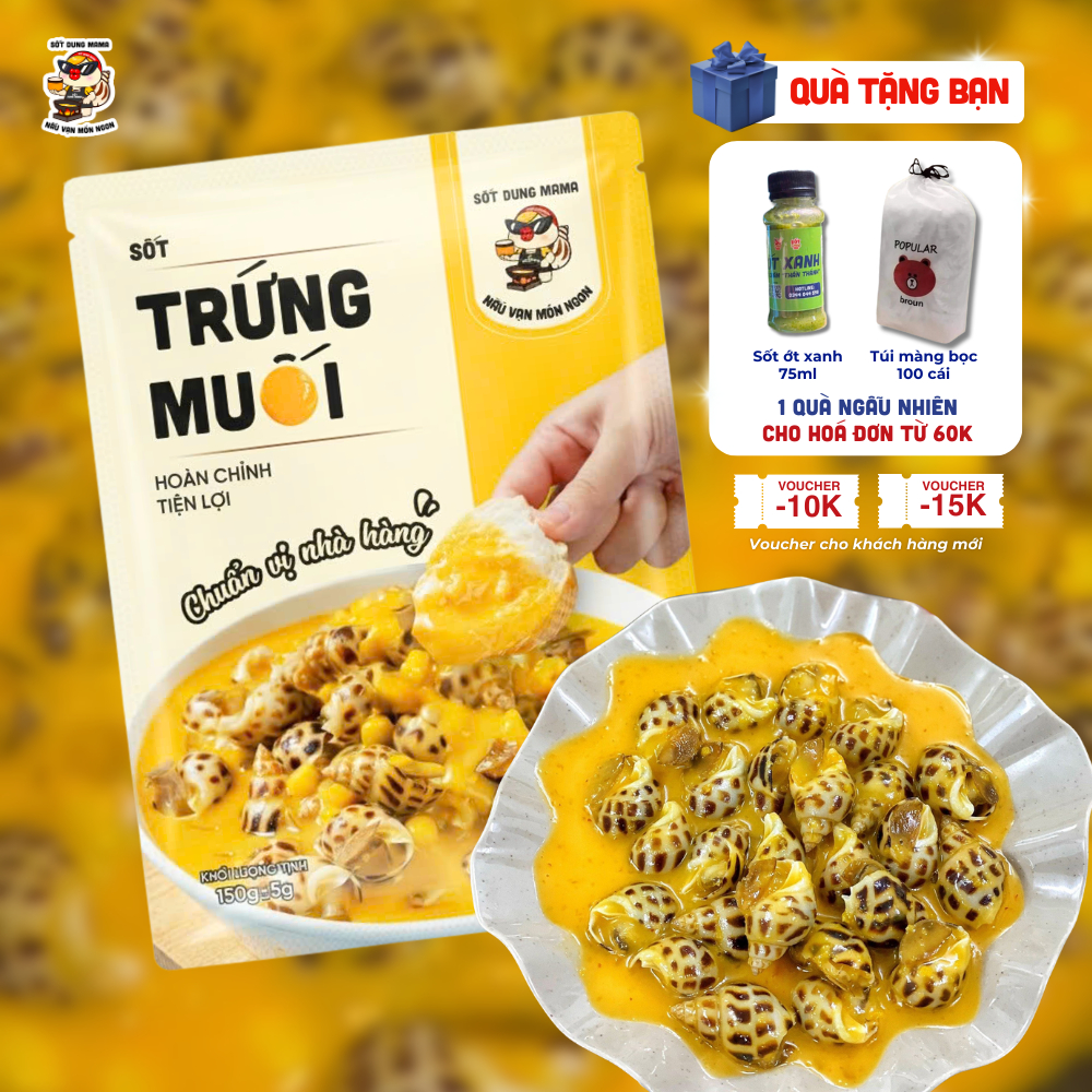  Sốt Trứng Muối Dung Mama 250ml ngon chuẩn hàng quán thơm lừng béo ngậy khi nấu các món ốc hải sản chấm bánh mì 