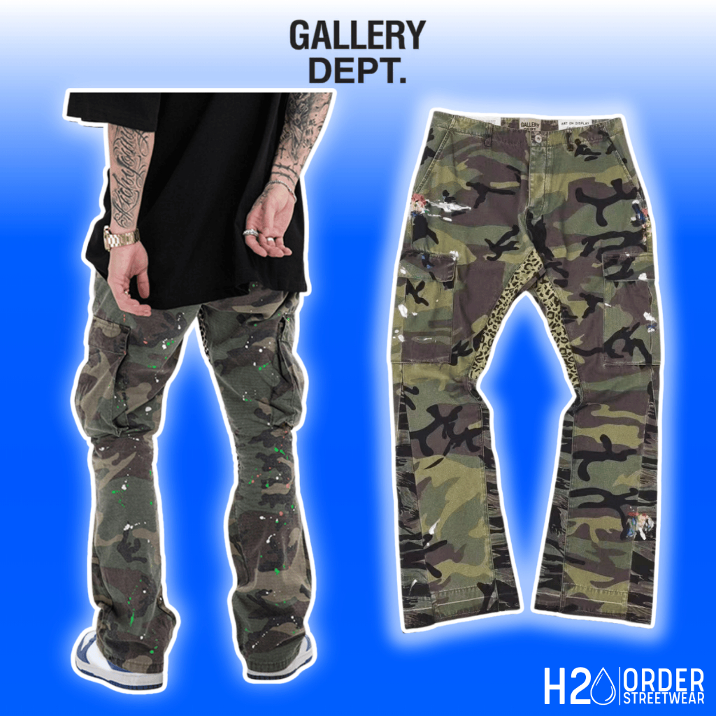 Quần Jean Ống Loe Gallery Dept Rằn Ri Dáng Rộng, Quần Cargo Túi Hộp Nam Nữ Streetwear GAL02