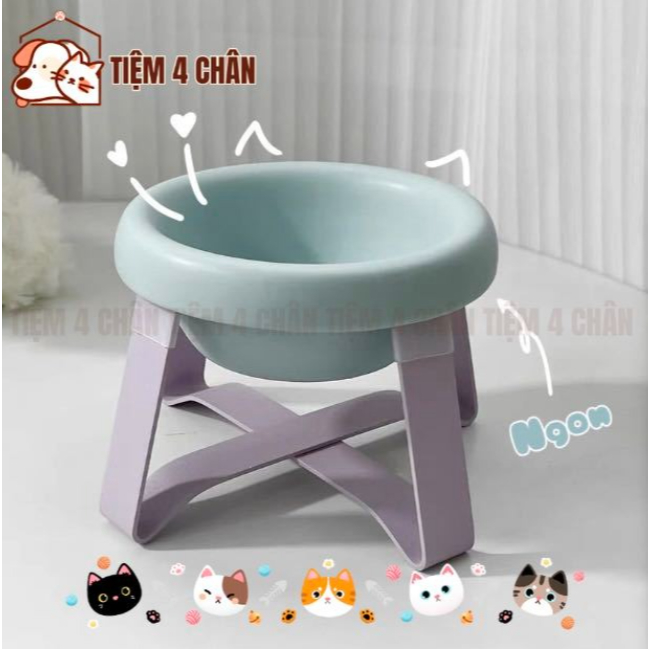 Bát ăn chống gù Giá đỡ bát ăn lắp ghép cho chó mèo thú cưng hình UFO - Tiệm 4 chân